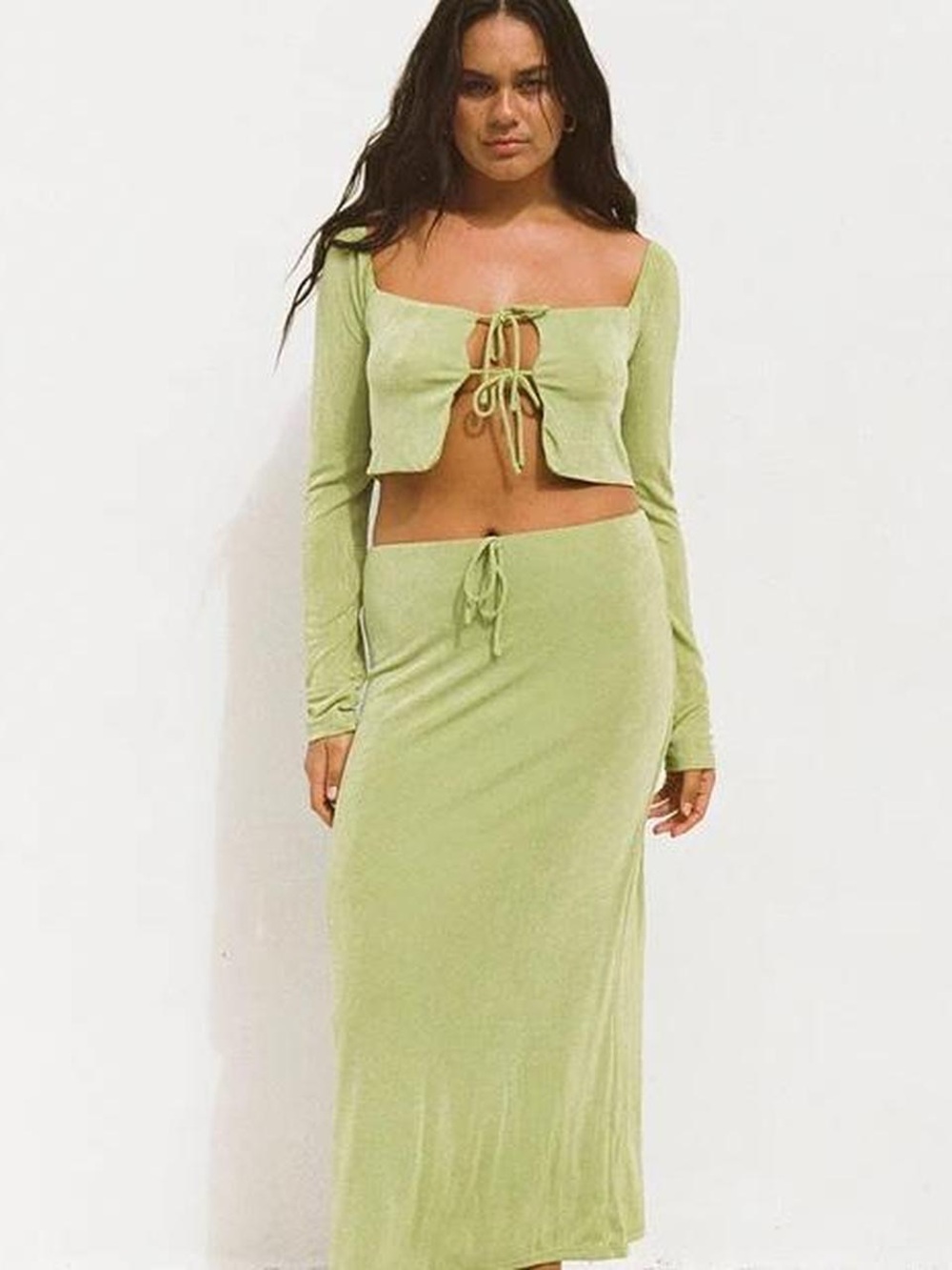 Sabo Skirt Marcelle Maxi Skirt in Olive Green